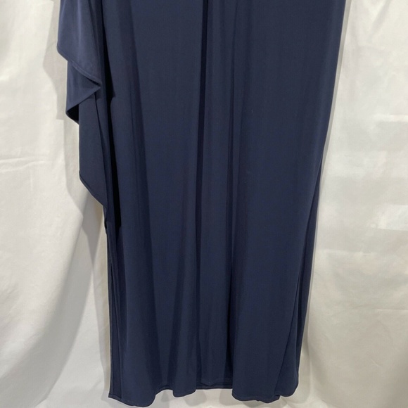 NEW‎ Alex Evenings [ 16 ] Embroidered Side Ruched Gown in Navy Blue - Picture 12 of 12